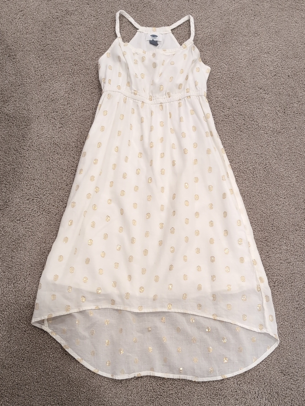 Old Navy White Dress with Gold Dot Accents